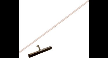 Talen Tools Vloer/douche trekker - voor water - metaal/hard rubber - breed 35 cm - met houten steel 140 cm - waterbezem - watertrekker