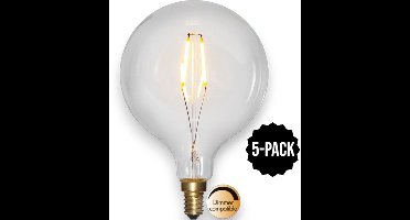 5-Pack | G95 Globelamp - E14 - 1.5W - Super Warm Wit <2200K - Dimbaar - Filament - Helder