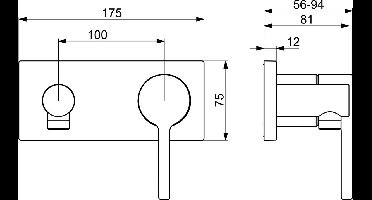 Hansa Vantis Style - Inbouw douchekraan, chroom 54819007