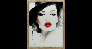 Poster Voor Muur In Een Gouden Lijst Portret Van Zachtheid 30X40 Cm