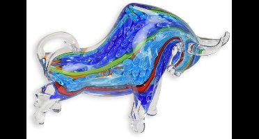 Stier - Glazen beeld - Murano style - 19,9 cm hoog
