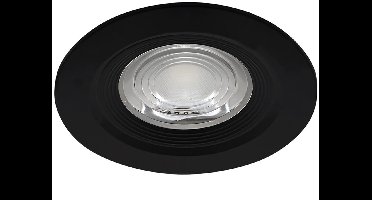 LED Inbouwspot - Kingtron - 7W 630lm 38D - IP54 Waterdicht - 865 Helder/Koud Wit 6500K - Rond - Zwart