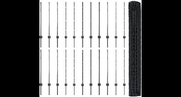 vidaXL - Hek - met - Paal - Grijs