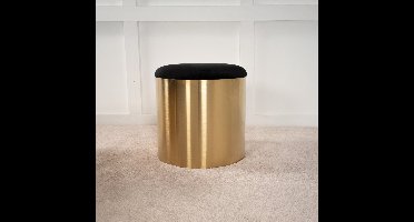 Fjôrd Poef Puff ø45cm Zwart Shiny Brass