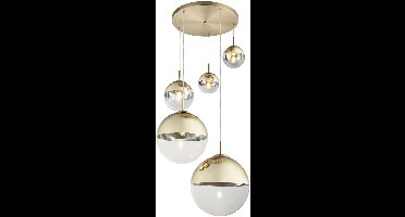 Globo - hanglamp - Varus - goud - glas - Ø 65cm - E27 - 15855-5