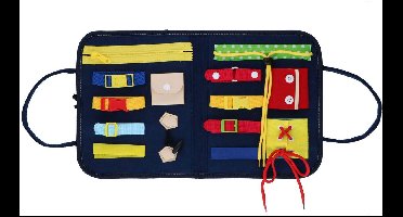 Eddy Toys Activity Board - 26822 - Activiteitenbord met Rits Gespen Knopen en Veters - Learn to Dress - Opvouwbaar Activity Board met Handvat - Vanaf 3 Jaar