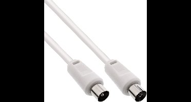 InLine® Antennekabel, 2x afgeschermd, >75dB, wit, 2m