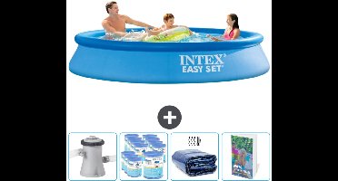 Intex Rond Opblaasbaar Easy Set Zwembad - 305 x 61 cm - Blauw - Inclusief Zwembadfilterpomp - Filters - Solarzeil - Zwembadgids