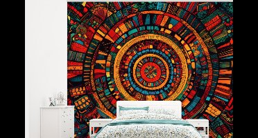 Behang - Fotobehang Mandala - Cirkels - Patronen - Breedte 375 cm x hoogte 300 cm