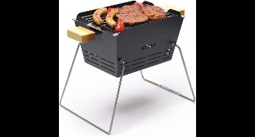 Klein Houtskoolgrill voor Tuin of Balkon - Inclusief Inklapbare Poten, Geschikt voor 2-3 Personen