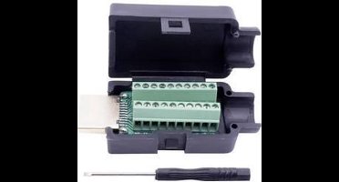 TRU COMPONENTS T1904C104 HDMI-connector Stekker, inbouw verticaal Aantal polen: 20 Zwart 1 stuk(s)