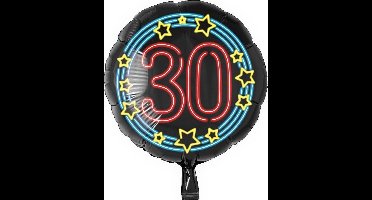 Folieballon - 30 Jaar - Neon - 43cm - Zonder vulling