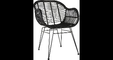 Outdoor Living Stoel Moda - Wicker - Zwart