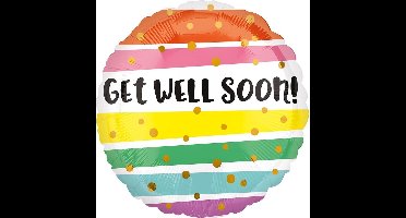 Amscan Ballon Get Well Bold Stripes Folie