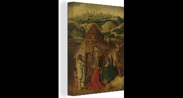 Canvas Schilderij De aanbidding der koningen - Schilderij van Jheronimus Bosch - 30x40 cm - Wanddecoratie