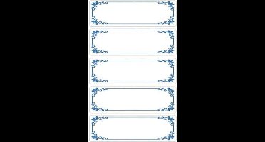 huishoudetiket Z-design Home pakje a 3 vel blauw gekaderd