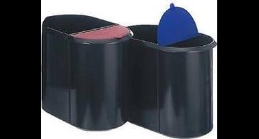 Helit H6103993 Prullenbak 29 l Kunststof Zwart, Blauw 1 stuk(s)