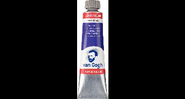 Van Gogh Acrylverf Blauw - Acrylpaint - 568 Permanent Blauwviolet - Acrylic Verf Paint - Acrylaatverf - Blauwe Hobbyverf - Watergedragen Verf - Sneldrogende Pigmentrijke Verf - 40ml