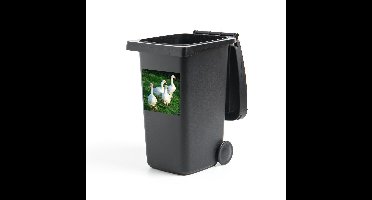 Container sticker Gans - Vier grillen overal - 40x40 cm - kliko sticker - weerbestendige containersticker