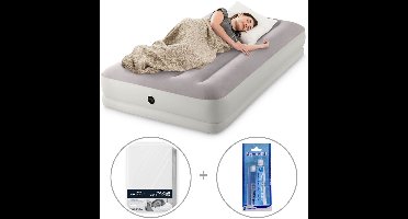 Intex Prestige Mid-Rise luchtbed | Eenpersoons | 191 x 99 x 30 cm | Inclusief bijpassend hoeslaken + reparatiekit