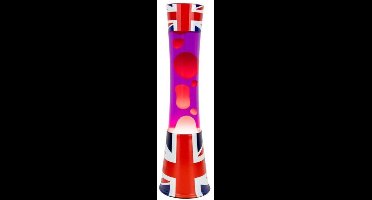 Fisura Lava Lamp Tower - Engelse Vlag Basis Met Blauwe Vloeistof En Rode Lava
