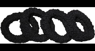 Badstof elastiek met patroon zwart