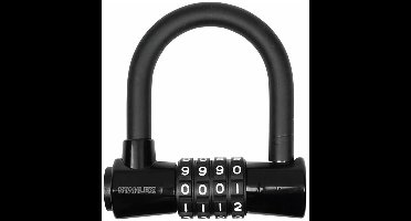 Stahlex superlock fiets beugelslot/cijferslot - zwart - staal - 9,7 x 10,4 cm - Fietsslot/scooter/motorslot