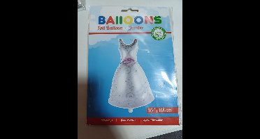xxl ballon in de vorm van een trouwjurk 118cm hoog!