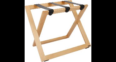 Kofferrek Roootz Compact | Naturel beukenhout met Zwarte Leren banden | Inklapbaar | Compact