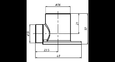 Riko Messing Soldeer Muurplaat Laag 1/2x15 Nikkel