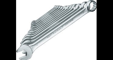 8 - 22mm Gedore 11-Delige Set Steeksleutels Met 15 Graden Gebogen Steekring - T225V