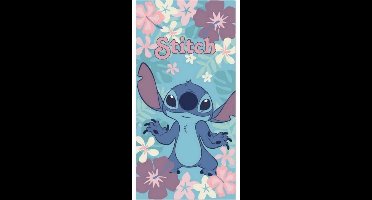 Disney - Lilo & Stitch - Strandlaken - Handdoek - 70x140Cm - Sneldrogend Microvezel - Bloemen