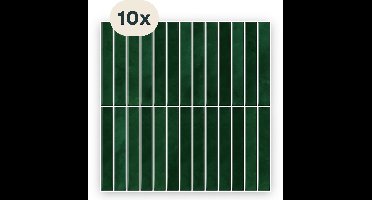 Solusia Zelfklevende Plaktegels - Groen – 10 Hoogwaardige Plaktegels voor Wand – Waterdichte Wandpanelen voor Keuken, Badkamer en Toilet – 30 x 30 cm – Makkelijk aan te brengen - Tegeltjes Tegelstickers - Smal Patroon