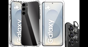 Hoesje geschikt voor Samsung Galaxy S25 - Screenprotector Glas & Camera Protector - Shockproof Transparant