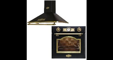 Kaiser - EH 6355 Em - A 9315 Em ECO - inbouwoven - afzuigkap - inbouwoven met afzuigkap - retro - elektrische inbouwoven - 60cm - 67L - 8 functies - zwart