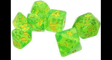 Munchkin Polyhedral Dice Set Green/Yellow - Steve Jackson Games