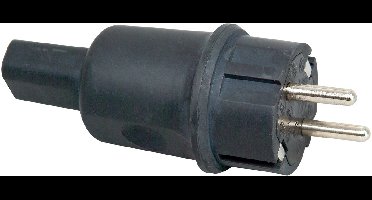 Kopp stekker rubber voor verlichtingskabel met knikbevestiging zwart per 10 stuks