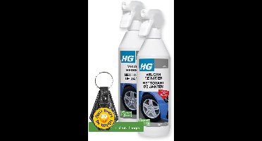 HG Velgenreiniger 500ml - Laat Uw Velgen Weer Glanzen - 2 stuks - inclusief sleutelhanger