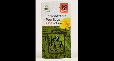 FOFOS biologisch afbreekbare poepzakjes - 8 rolletjes met 17 zakjes/rolletje - eco-pack