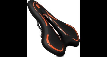 Fietszadel Heren - Zadel Dames - Ergonomisch - Waterdicht - Zwart en Oranje