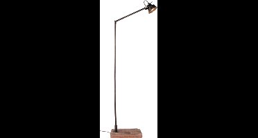 Various Max Vloerlamp - GU10 - 1 lichts - Hoogte 180 cm - Metalen frame en houten voet