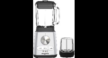 Magimix Blender Power 3 - Smoothie Maker - 1,2 Liter - + mini kom - Ice Crusher - Mat Chroom