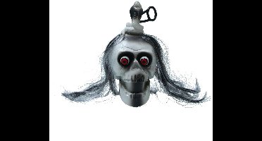 Halloween hangdecoratie pop - Horror decoratie doodskop - hangend - 17 cm