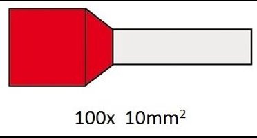 Cimco 187024 Adereindhulzen 10 mm² Deels geïsoleerd Rood 100 stuk(s)