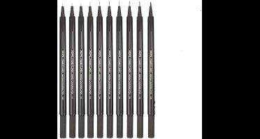 10Pcs/set Waterdichte Zwarte Micron Inktpennen – Fijne Lijnpennen voor Tekeningen & Anime Kunst – Ideaal voor Schetsen en Handgeschilderde Kunst