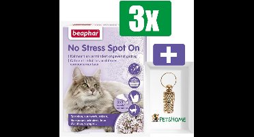 Beaphar No Stress Spot On Kalmeert En Stimuleert Goed Gedrag Kat 3 PIP - 3 Stuks - Inclusief PetsHome Goudkleurige Adreskoker