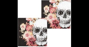 Boland - Tafeldecoratie - Halloween Servetten Day of The Dead 33x33cm 12 stuks