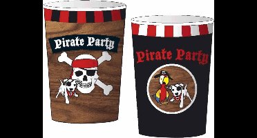Haza Original Kartonnen Bekers Pirate Party 25 Cl 8 Stuks