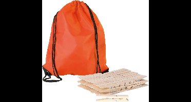 Sorbo Wasknijpers Voordeelzak - met 180x houten wasknijpers - In tasje met hengsels - oranje - was ophangen