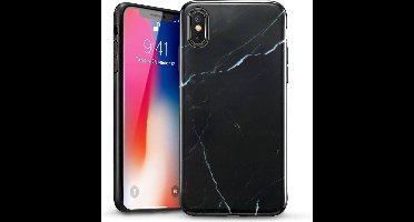 ESR iPhone XS hoes Marmer zwart wit zacht TPU
